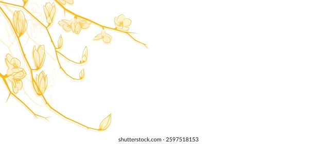 Botanical background with floral elements. Flower and leaf frame design template. Vector illustration