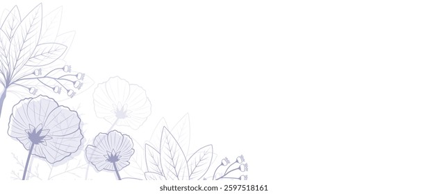 Botanical background with floral elements. Flower and leaf frame design template. Vector illustration