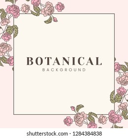 Botanical background with floral frame vector