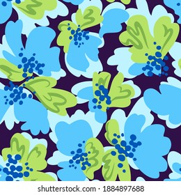 Botanical background. Summer floral seamless pattern,