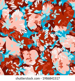 Botanical background. Summer floral seamless pattern,