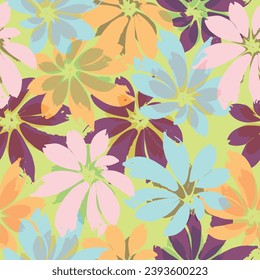Botanical background. Tropical palm Seamless vector wallpaper on dark background.