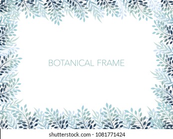 Botanical background/frame with text space, vector illustration.