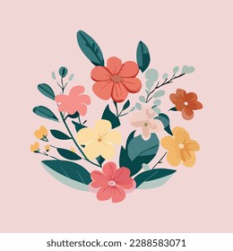 botanical beautiful flowers vector illustration. floral pattern