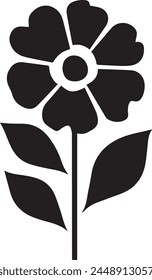 Botanisch - Schwarz Weiß Blumendekor Vektorgrafik