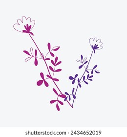 Botanical Black and white Natural Elements vector background