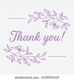 Botanical Black and White Thank You Card