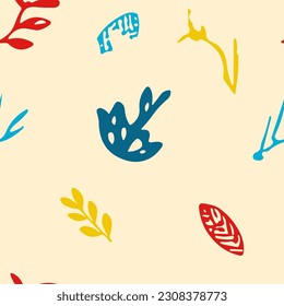 Botanical Bliss Scandinavian Plant Doodle Pattern . style minimalist style and botanical motifs. Perfect for stationery, textiles, home decor, wallpaper, pillow