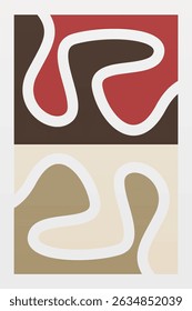 Botanical Boho Minimalist Abstract Shape Wall Art Decoration
