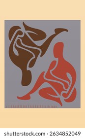 Botânica Boho Minimalista Abstrata Forma Parede Arte Decoração