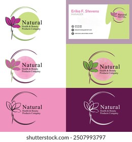 Logotipos botánicos del Vector de Boho para la belleza natural de la salud