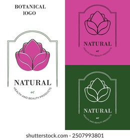 Logotipos botánicos del Vector de Boho para la belleza natural de la salud