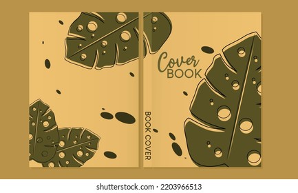 botanical Book Cover Design Template in A4. hand drawn flower background.Can be adapt to Brochure, Annual Report, Magazine,Poster, Portfolio, Flyer, Banner, Website. 