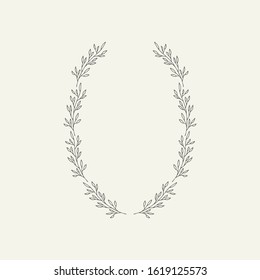 Botanical border illustration. Vector isolated design.