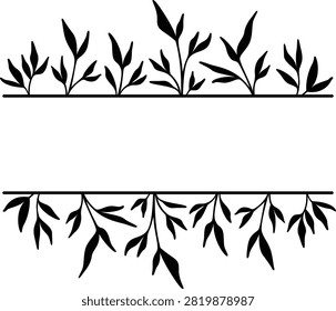 Botanical Border | Leafy Border Element | Decorative Vector Artwork