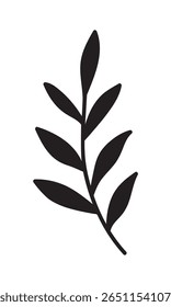 Botanical branch with clustered berries in minimalist style – Design illustration for decoration, wall decor, wallpaper, cover, banner.