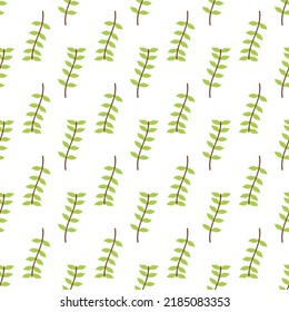 botanical branch leaves pattern design with nature motif. decorative background in flat style. repeat and seamless vector for wallpapers, wrapping paper, packaging, printing business, textile, fabric