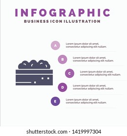 Botanical, Bush, Garden, Plant Solid Icon Infographics 5 Steps Presentation Background