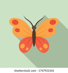 Botanical butterfly icon. Flat illustration of botanical butterfly vector icon for web design