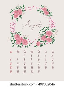 Botanical calendar for 2017 year - vector template