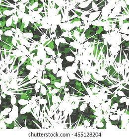 Botanical camouflage pattern seamless background tile