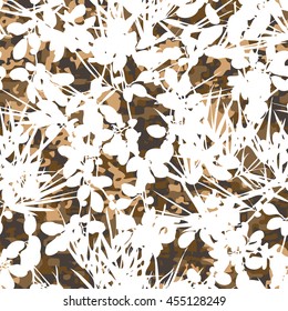 Botanical camouflage pattern seamless background tile