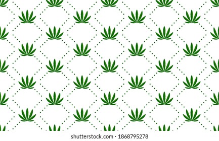 Botanical cannabis leaves background. Vector illustration