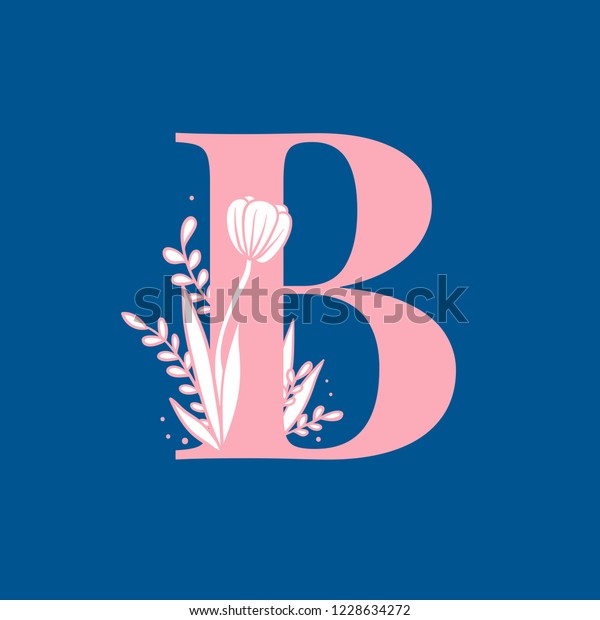 Botanical Capital Letter B Vector Stock Vector (Royalty Free ...