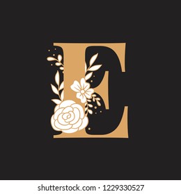 Botanischer Großbuchstabe E Vektor