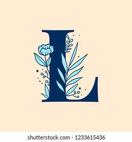 Letra botánica mayúscula L vector