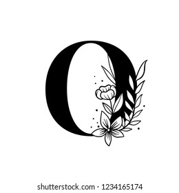 Botanical capital letter O vector