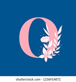 Botanical capital letter O vector