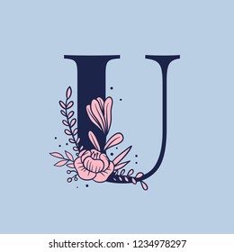 Letra botánica mayúscula U vector