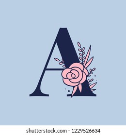 Botanical capital letter A vector