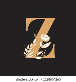 Botanical capital letter Z vector