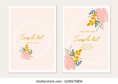 botanical card template. Invitation cards