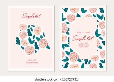 botanical card template. Invitation cards