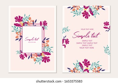 botanical card template. Invitation cards