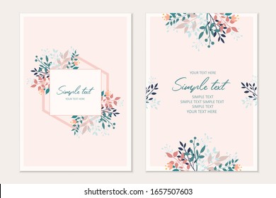 botanical card template. Invitation cards