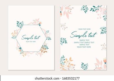 botanical card template. Invitation cards