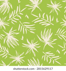 Botanical Chartreuse Abstract Tropical Palm Leaves Seamless Pattern vector background for textile, wallpaper and surface design