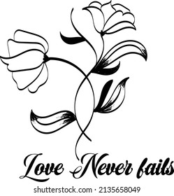 Botanical Christian Tattoo Design or use as poster, card, flyer or T Shirt