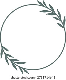Botanical Circle Border | Decorative Wreath | Round Vector Frame