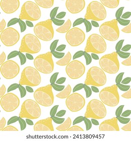 Botanical citrus seamless pattern vector illustration