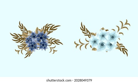 Botanical collection of wild floral arrangements sets with garden flowers, herbs, leaves, branches, all isolated as design elements for cosmetics, feminine luxury perfume, women product packaging