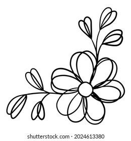Botanical corner, ornament of flowers and leaves for decoration