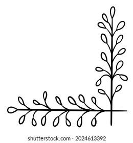 Botanical corner, ornament of flowers and leaves for decoration