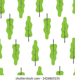 Botanical Cute Tree Seamless Pattern