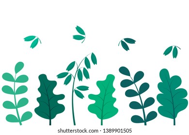 Botanical design element. Leaves icon different shapes in modern flat style. - Shutterstock ID 1389901505