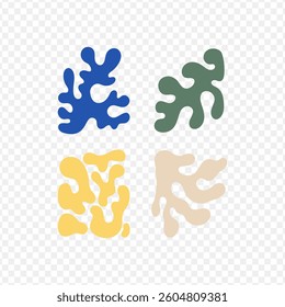 Botanical doodle art vector set. Groovy abstract flower art. Organic doodle shape. Vector art design for print, logo, wallpaper, wall art, branding, sticker and poster.